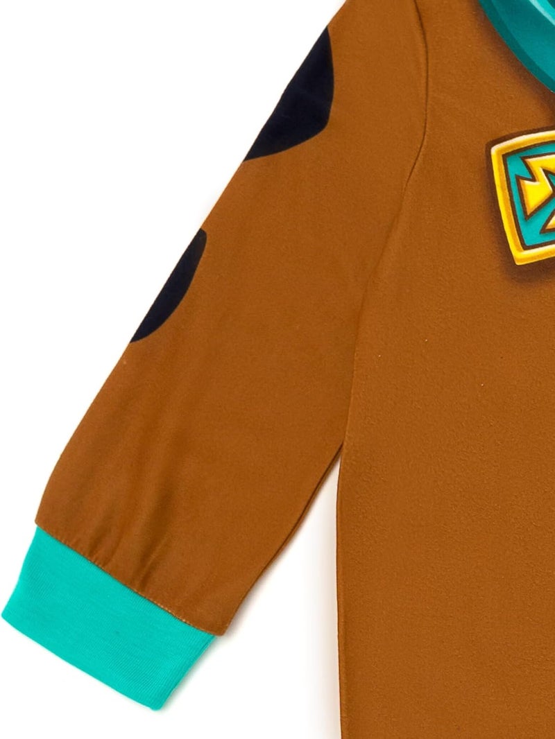 Scooby Doo Scooby-Doo! Fleece Zip Up Cosplay Pajama Coverall Toddler to Big Kid Sizes (2T - 14-16) - Image 4